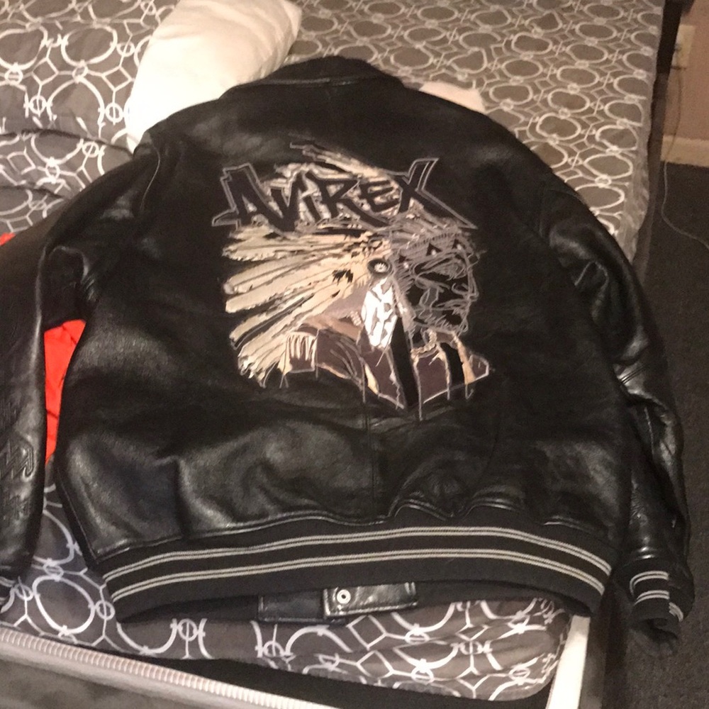 Classic leather avirex men's coat